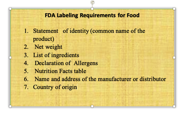 美国食品FDA认证标签要求有哪些？