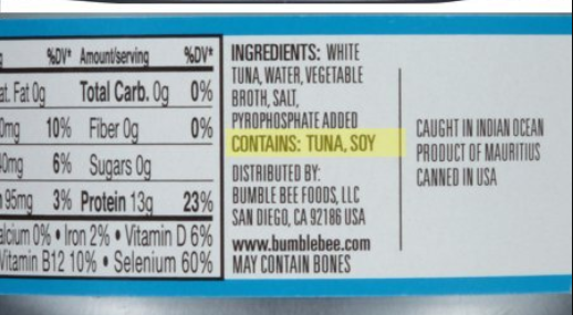 食品FDA认证过敏原标签要求