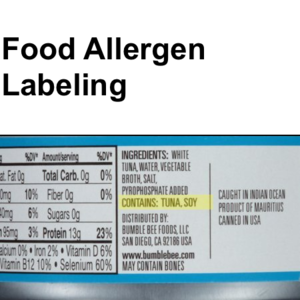 Food FDA allergen Label